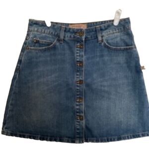 Zara Basic Dept. Z1975 Button Front Denim Mini Skirt Size Small